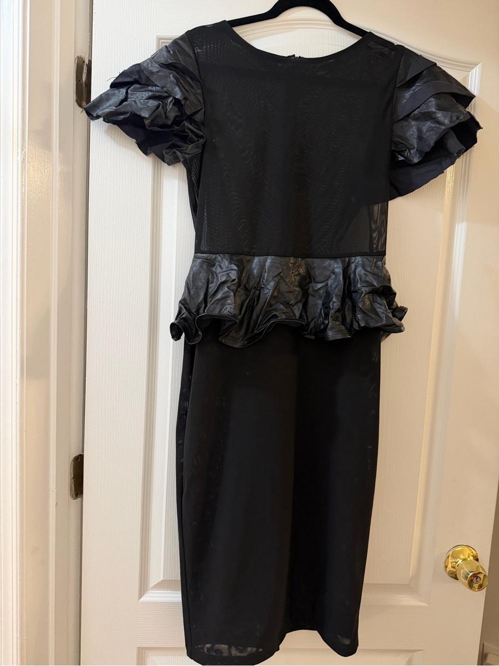 Girls Black Ruffled Peplum Dress